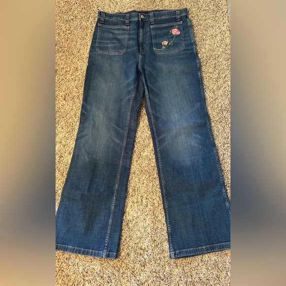 Polo Ralph Lauren Denim - Polo Ralph Lauren- Embroidered Flared Leg Pants - Size 33R